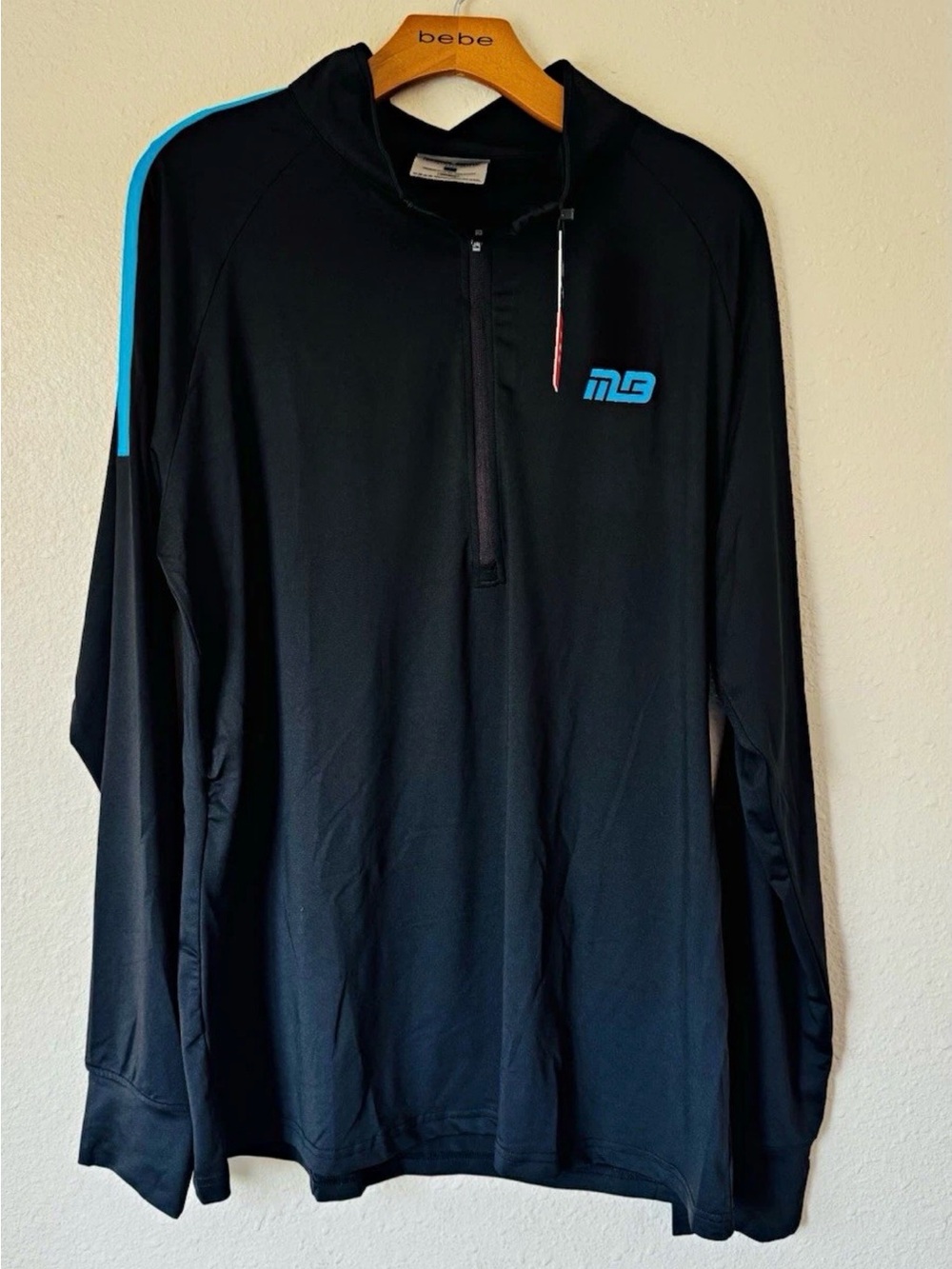 MLB Black Performance Half-Zip Jacket with Blue Trim